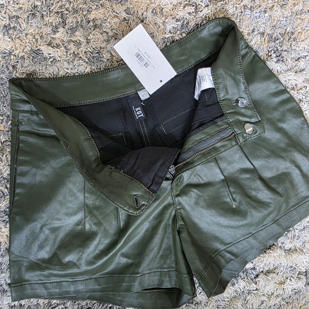 Kut from the Kloth High Waist Green Shorts